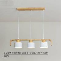 Suspension LED en bois avec abat-jour personnalisable | Marco Lucetti Blanc - 3 lampes