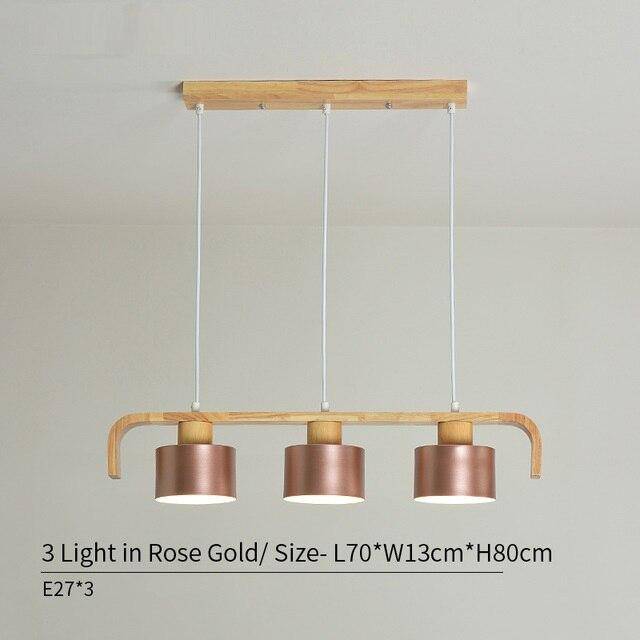 Suspension LED en bois avec abat-jour personnalisable | Marco Lucetti Rose - 3 lampes