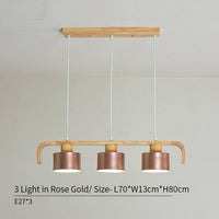 Suspension LED en bois avec abat-jour personnalisable | Marco Lucetti Rose - 3 lampes