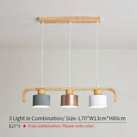 Suspension LED en bois avec abat-jour personnalisable | Marco Lucetti Tricolore - 3 lampes