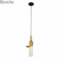 Suspension LED en bois avec plante et réservoir d'eau Bottle - Luminaire EcoGreen | Marco Lucetti 1 lampe