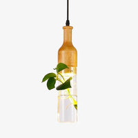 Suspension LED en bois avec plante et réservoir d'eau Bottle - Luminaire EcoGreen | Marco Lucetti