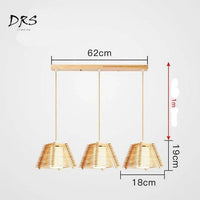 Suspension LED en bois : Cage conique | Marco Lucetti 3 lampes