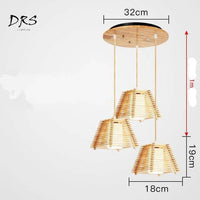 Suspension LED en bois : Cage conique | Marco Lucetti 3 lampes - Base ronde