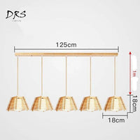 Suspension LED en bois : Cage conique | Marco Lucetti 5 lampes
