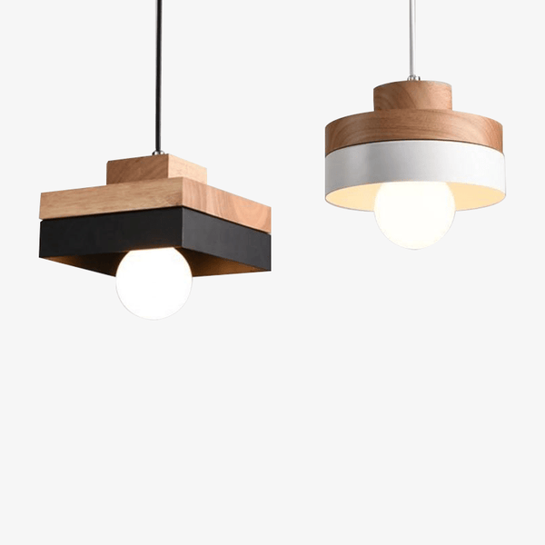 Suspension LED en bois - Choix entre carré ou rond | Marco Lucetti