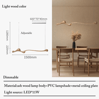 Suspension LED en bois de frêne au design contemporain | Marco Lucetti