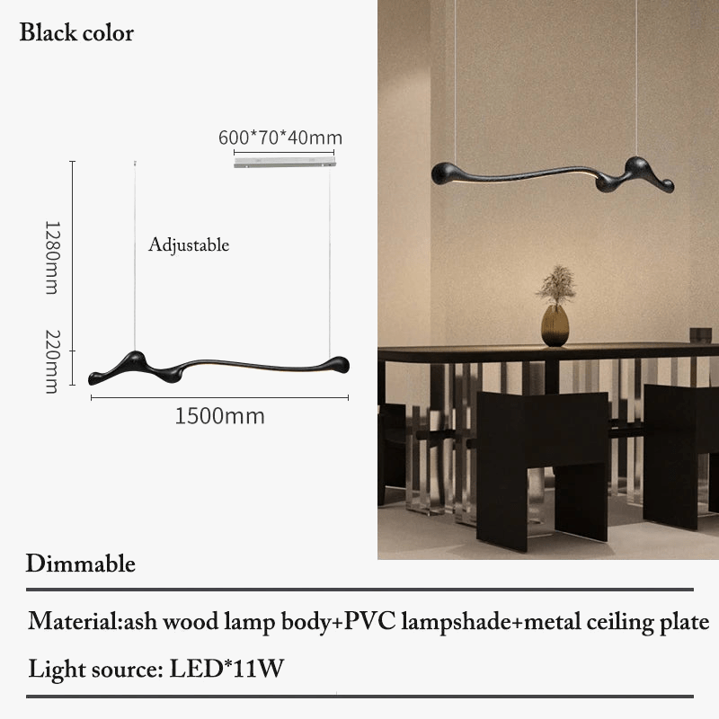 Suspension LED en bois de frêne au design contemporain | Marco Lucetti