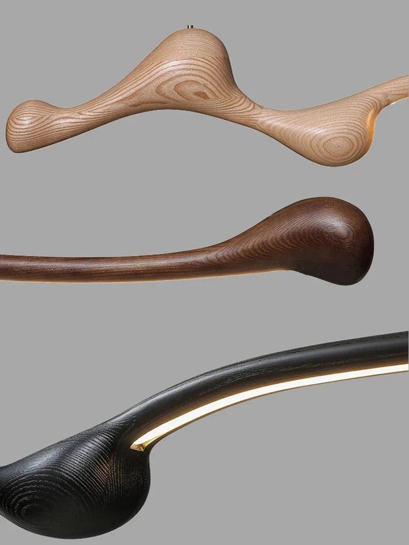 Suspension LED en bois de frêne au design contemporain | Marco Lucetti