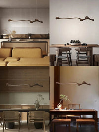 Suspension LED en bois de frêne au design contemporain | Marco Lucetti