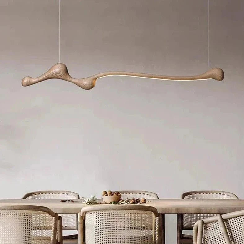 Suspension LED en bois de frêne au design contemporain | Marco Lucetti