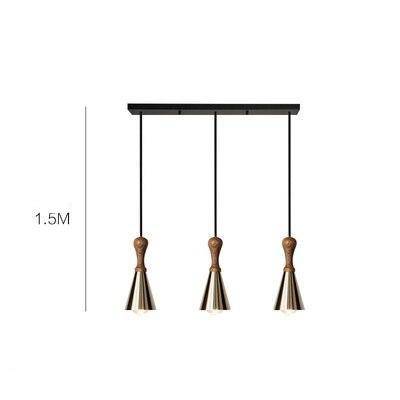 Suspension LED en bois et métal Creative | Marco Lucetti 3 lampes / Rectangle