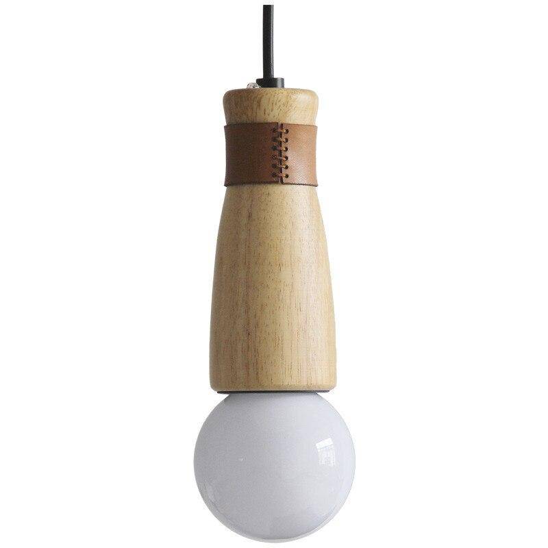 Suspension LED en bois et similicuir | Marco Lucetti