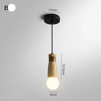 Suspension LED en bois et similicuir | Marco Lucetti B