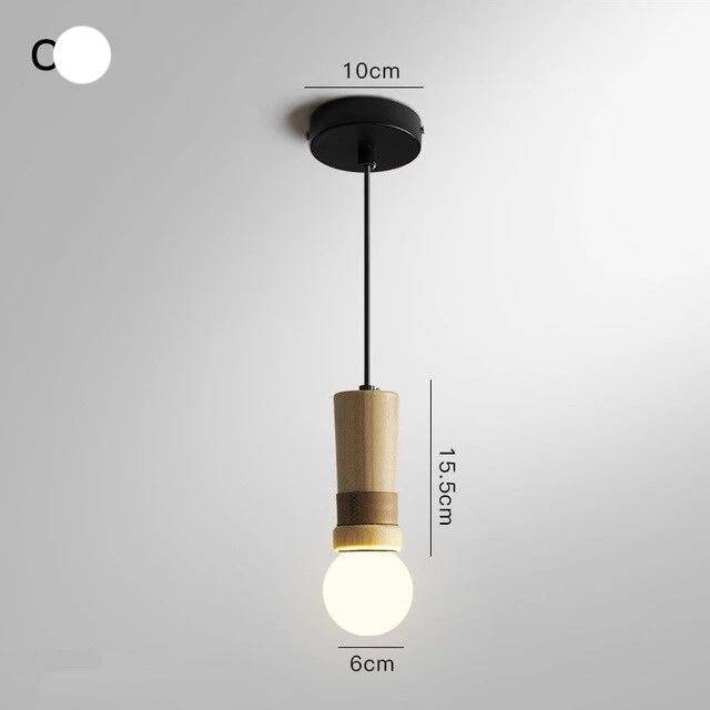 Suspension LED en bois et similicuir | Marco Lucetti C
