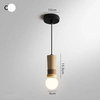 Suspension LED en bois et similicuir | Marco Lucetti C