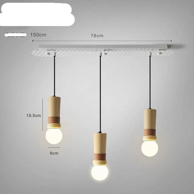 Suspension LED en bois et similicuir | Marco Lucetti Combinaison