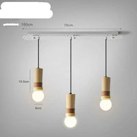 Suspension LED en bois et similicuir | Marco Lucetti Combinaison
