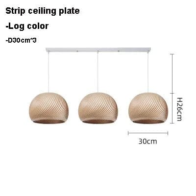 Suspension LED en bois naturel | Marco Lucetti Bande-Log-D30cm 3