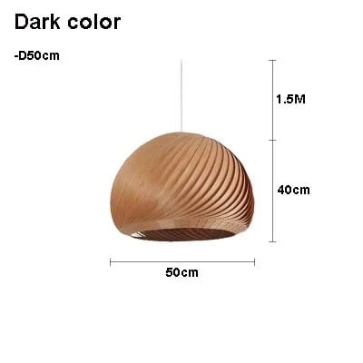 Suspension LED en bois naturel | Marco Lucetti Couleur foncée-D50cm