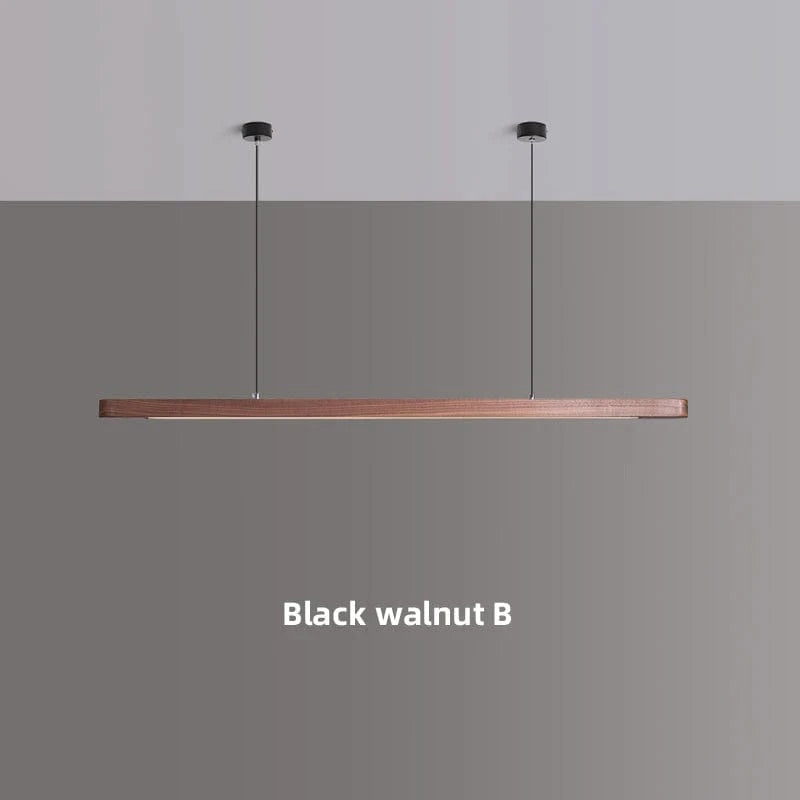 Suspension LED en bois "Nordic Glow" au design moderne et ovale | Marco Lucetti Noyer noir B / 120 cm / 36W | trois couleurs gradation | CHINE