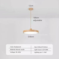 Suspension LED en bois Nordic Slim | Marco Lucetti A30CM / Lumière chaude