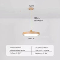 Suspension LED en bois Nordic Slim | Marco Lucetti A40CM / Lumière chaude