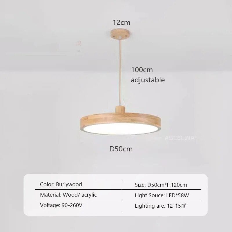 Suspension LED en bois Nordic Slim | Marco Lucetti A50CM / Lumière chaude