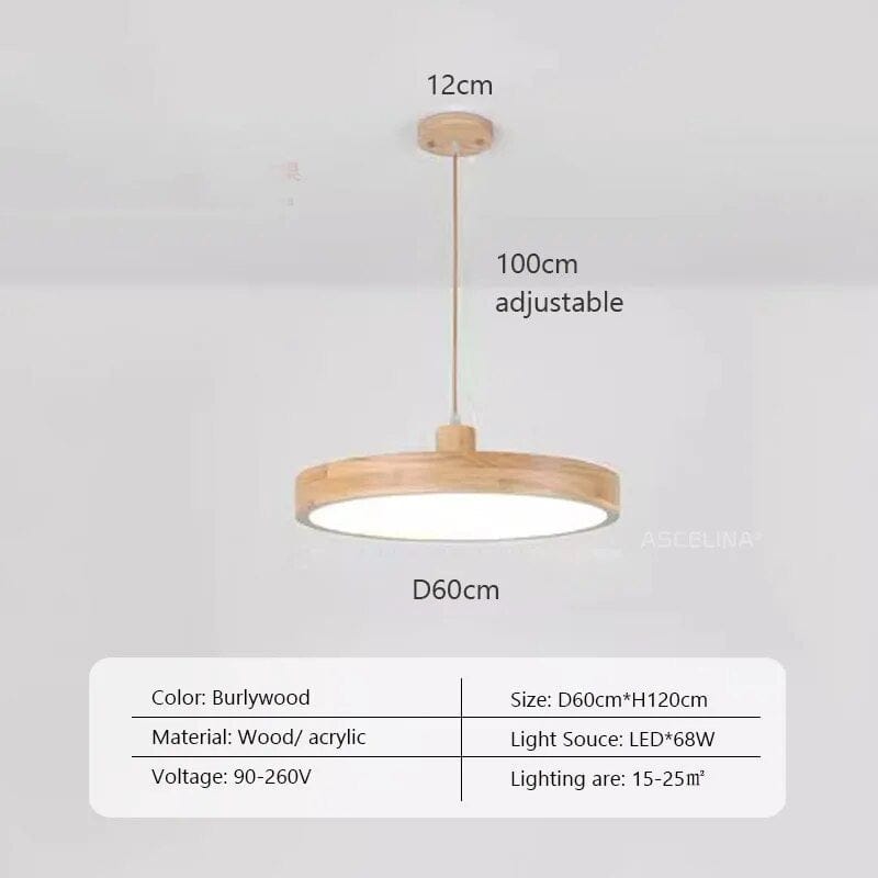 Suspension LED en bois Nordic Slim | Marco Lucetti A60CM / Lumière chaude