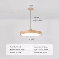 Suspension LED en bois Nordic Slim | Marco Lucetti A60CM / Lumière chaude