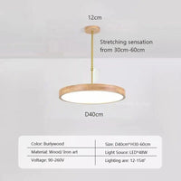 Suspension LED en bois Nordic Slim | Marco Lucetti B40CM / Lumière chaude