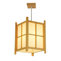 Suspension LED en bois style lanterne japonaise rustique | Marco Lucetti