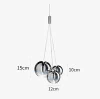 Suspension LED en boule de verre design chrome modern. | Marco Lucetti