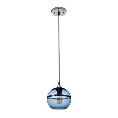 Suspension LED en boule de verre Hanglixir | Marco Lucetti Bleu / 20cm