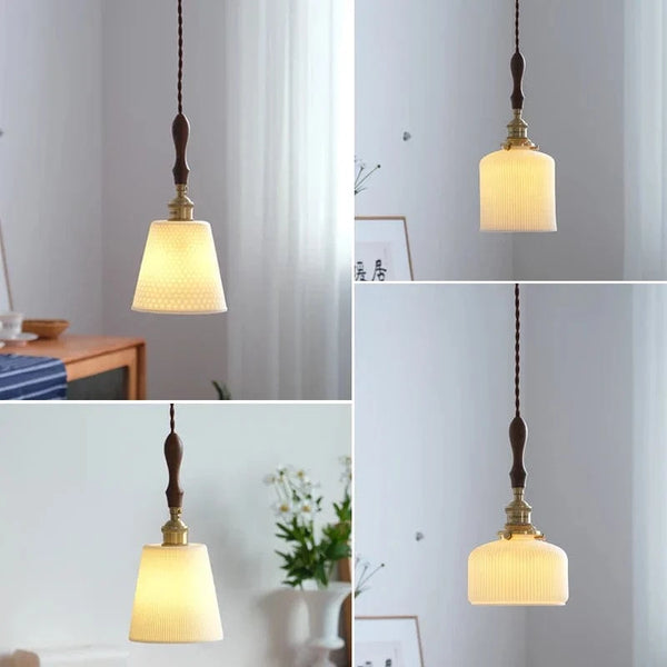 Suspension LED en céramique japonaise pour cuisine de restaurant | Marco Lucetti