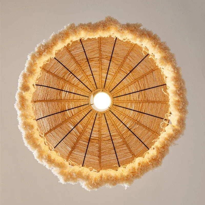 Suspension LED en chanvre tissé à la main - Style bohème Wabi Sabi Crafted | Marco Lucetti