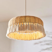 Suspension LED en chanvre tissé à la main - Style bohème Wabi Sabi Crafted | Marco Lucetti