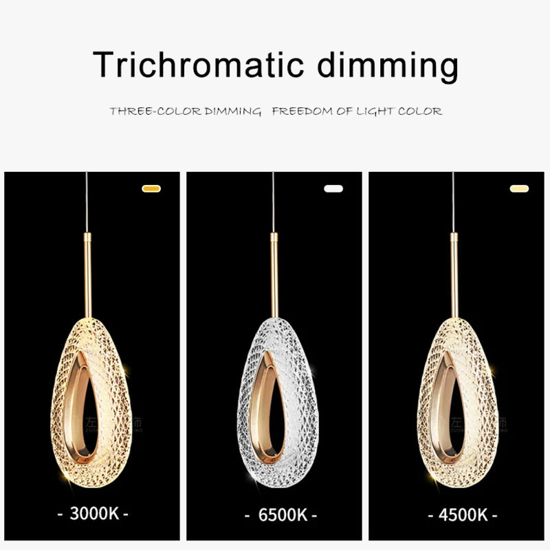 Suspension LED en cristal de style nordique