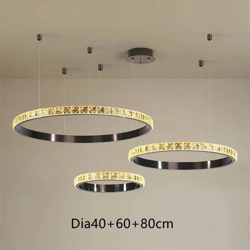Suspension LED en Cristal avec Intensité Variable | Marco Lucetti Dia40 60 80cm / Faible luminosité de la télécommande
