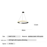 Suspension LED en Cristal avec Intensité Variable | Marco Lucetti Dia40cm / Faible luminosité de la télécommande