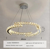 Suspension LED en cristal nordique décoratif | Marco Lucetti D40CM / Corps de lampe doré / Lumière chaude 3000K