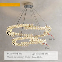 Suspension LED en cristal nordique décoratif | Marco Lucetti D60 40cm / Corps de lampe doré / Lumière chaude 3000K