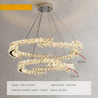 Suspension LED en cristal nordique décoratif | Marco Lucetti D80 60cm / Corps de lampe argenté / Gradation à distance