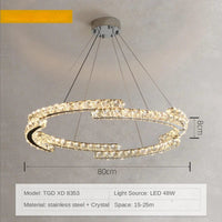 Suspension LED en cristal nordique décoratif | Marco Lucetti D80cm / Corps de lampe doré / Lumière chaude 3000K