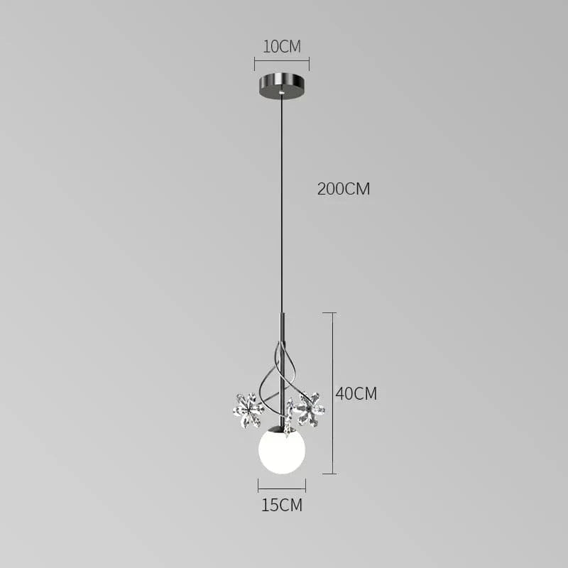 Suspension LED en cristal nordique, design décoratif | Marco Lucetti Le style noir / Lumière chaude