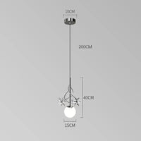 Suspension LED en cristal nordique, design décoratif | Marco Lucetti Le style noir / Lumière chaude