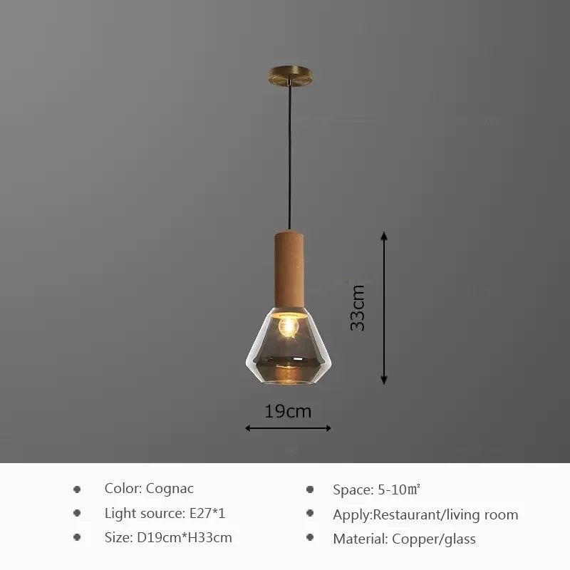 Suspension LED en cuivre au design nordique de luxe