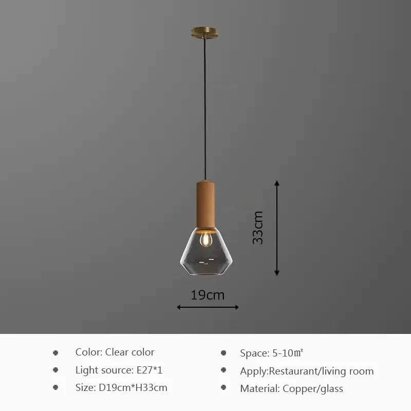 Suspension LED en cuivre au design nordique de luxe