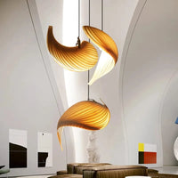 Suspension LED en érable plié - Design Japonais | Marco Lucetti