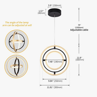 Suspension LED Rotative en Forme de Cercle
